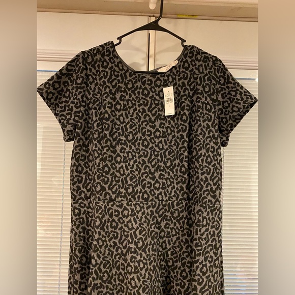 NWT Loft leopard print fit and flare dress. SZ 14 - Picture 2 of 4